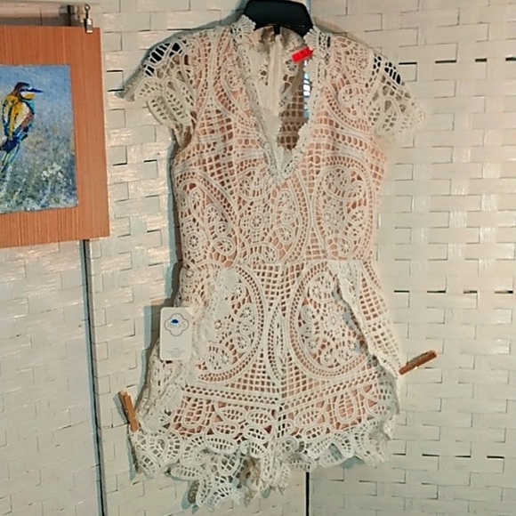 Banjul Pants - White Lace Romper